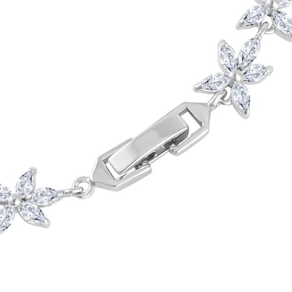 Wei&szlig;es Zirkonia Armband ca. 19 cm Reines Messing ca. 4.00 ct image number 2