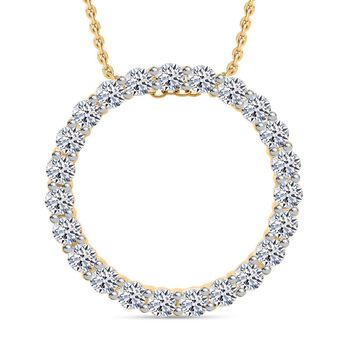 LUXURIANT DIAMOND -  Lab Grown Diamant SI-GH SGL zertifiziert Anh&auml;nger 925 Silber Gelbgold Vermeil ca. 1.00 ct