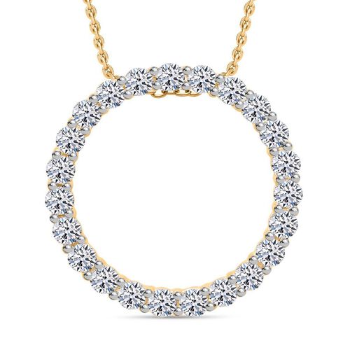 LUXURIANT DIAMOND -  Lab Grown Diamant SI-GH SGL zertifiziert Anhänger 925 Silber Gelbgold Vermeil ca. 1.00 ct image number 0