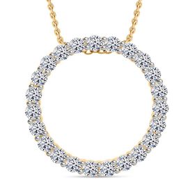 LUXURIANT DIAMOND -  Lab Grown Diamant SI-GH SGL zertifiziert Anhänger 925 Silber Gelbgold Vermeil ca. 1.00 ct