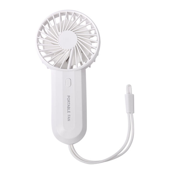 Tragbarer Mini Ventilator mit zwei L&uuml;fterfl&uuml;geln, Wei&szlig;