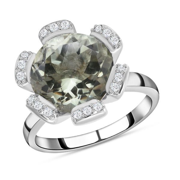 Prasiolith und Zirkon-Ring - 6,04 ct. image number 2