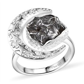 D'Joy Meteorit Ring 925 Silber rhodiniert (Größe 17.00) ca. 15,98 ct