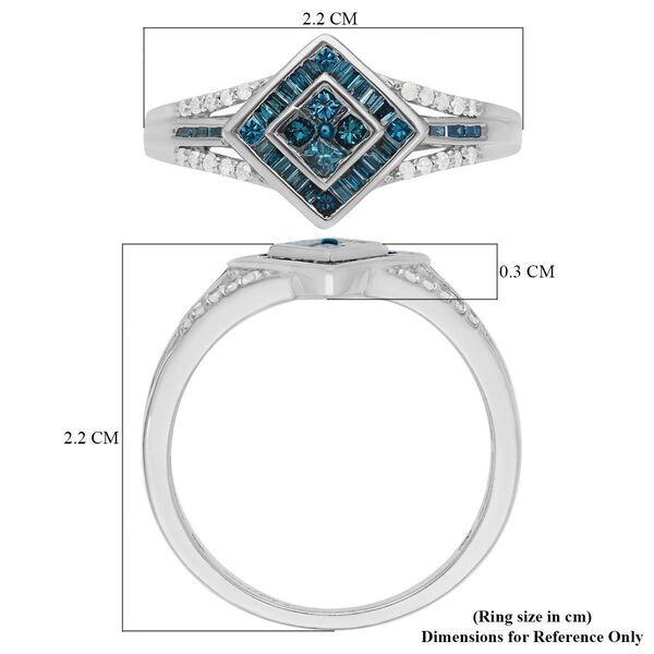Blauer Diamant Ring 925 Silber platiniert  ca. 0,50 ct image number 6