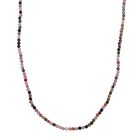 Mehrfarbige-Turmalin Halskette ca. 50 cm 925 Silber rhodiniert ca. 32.50 ct