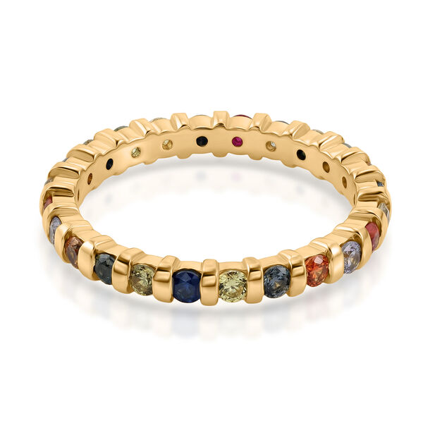 D'Joy Mehrfarbig Saphir Ring 925 Silber 750 Gelbgold vermeil (Gr&ouml;&szlig;e 19.00) ca. 1,08 ct image number 5