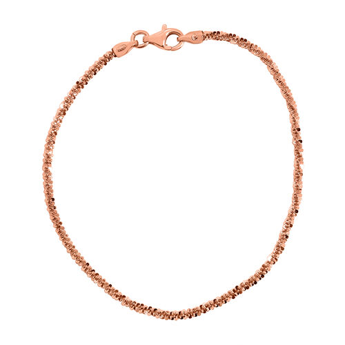 Diamantschliff Rockkette Armband 19cm in rosévergoldetem Silber image number 0