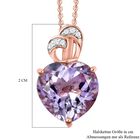 GP Art-Déco-Kollektion- Rose De France Amethyst, Diamant und Kanchanaburi blauer Saphir-Anhänger mit Kette in Silber image number 6