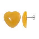 Gelbe Jade Ohrringe, 925 Silber rhodiniert, ca. 35.00 ct
