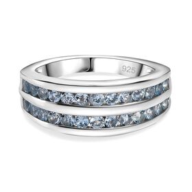 Espirito Santo AAA Aquamarin Ring, 925 Silber rhodiniert, ca. 0.86 ct.