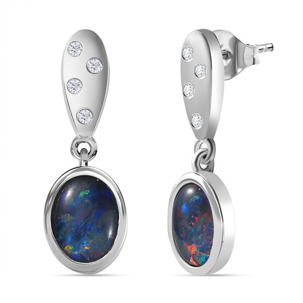 Boulder Opal Triplett Ohrringe, ca. 1,96 ct.