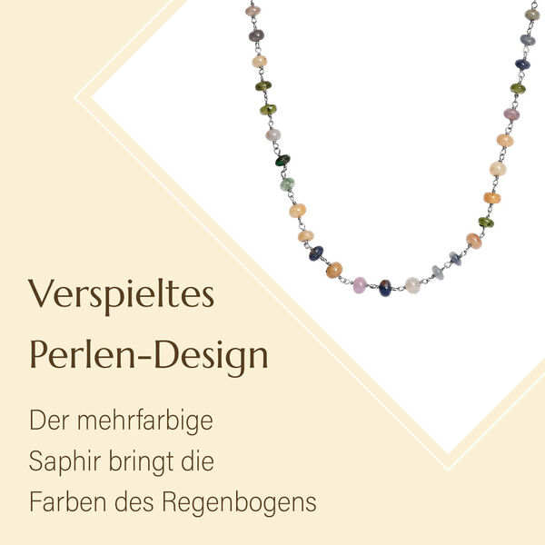 Bouquet mehrfarbige Saphir-Halskette image number 5