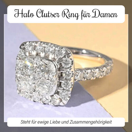 weißer Diamant L1 Ringe 585 Gold Weißgold vergoldet ca 2.50ct image number 1