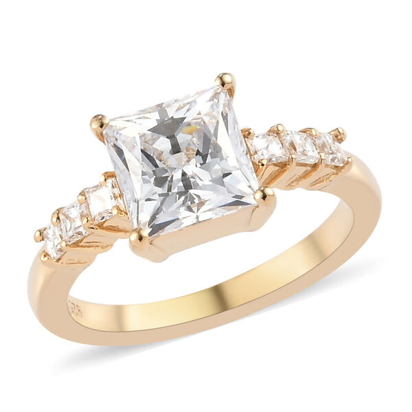 LUSTRO STELLA - feinster Zirkonia-Ring, 925 Silber vergoldet image number 4