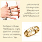 Handgearbeiteter Spinning-Ring mit Mond und Sterne-Motiv in 925 Silber 585 Vergoldet image number 5