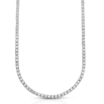 Zirkonia Halskette, ca. 45 cm, silberfarben