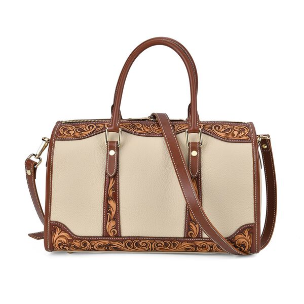 Grand Pelle  - Echtleder Umhängetasche, 34,5x15x21 cm, beige image number 0
