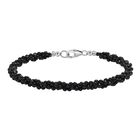 Schwarzer Spinell Armband ca. 19 cm 925 Silber rhodiniert ca. 35,00 ct.