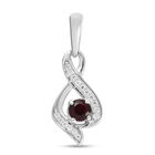 Anthill Granat und Zirkon Anhänger 925 Silber platiniert ca. 0,51 ct