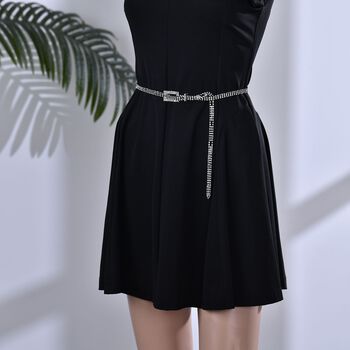 Kristall G&uuml;rtel, L120cm, schwarz