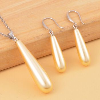 Goldenes Muschelkernperle-Schmuckset