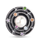 Japanische Akoya Perle und Orange Saphir Ring 925 Silber rhodiniert  ca. 0,21 ct image number 0