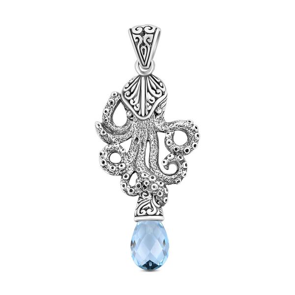 Royal Bali Kollektion- Oktopus himmelblauer Topas-Anh&auml;nger image number 0