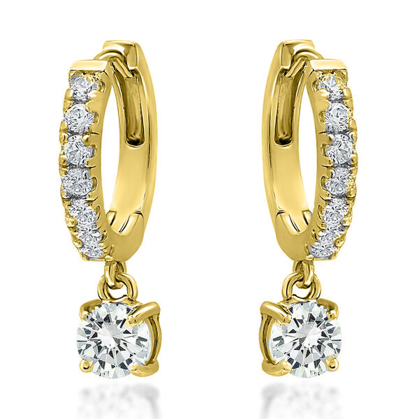 AAA Zirkonia Ohrringe, Messing vergoldet