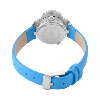 2 in 1 GENOA Japan Uhrwerk, wei&szlig;em Kristall und Lederband-Armreif, schwarz