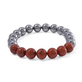 Flexibles Terahertz und roter Jaspis Armband - 140 ct.