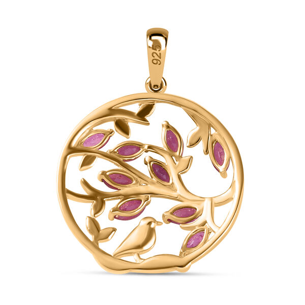 Afrikanischer Rubin (Fissure gefüllt) Anhänger 925 Silber 750 Gelbgold Vermeil ca. 1.12 ct image number 5