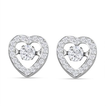 Wei&szlig;e Zirkonia Ohrringe in Herzform, 925 Silber rhodiniert, ca. 1,50 ct