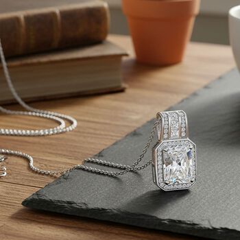 RADIANTA GRA zertifiziert Moissanit (D-VVS) Schmuckset ca. 45 cm 925 Silber rhodiniert ca. 2.82 ct