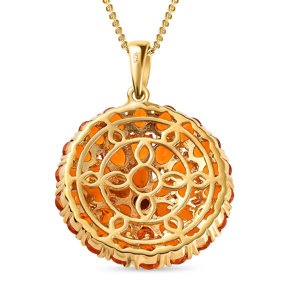 Salamanca Feueropal-Anhänger mit Kette, ca. 50 cm, 925 Silber vergoldet ca. 4,02 ct image number 5