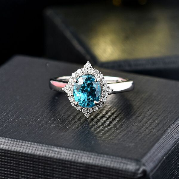 RHAPSODY AAAA blauer Zirkon und VS Diamant Ring in 950 Platin - 3,94 ct. image number 2
