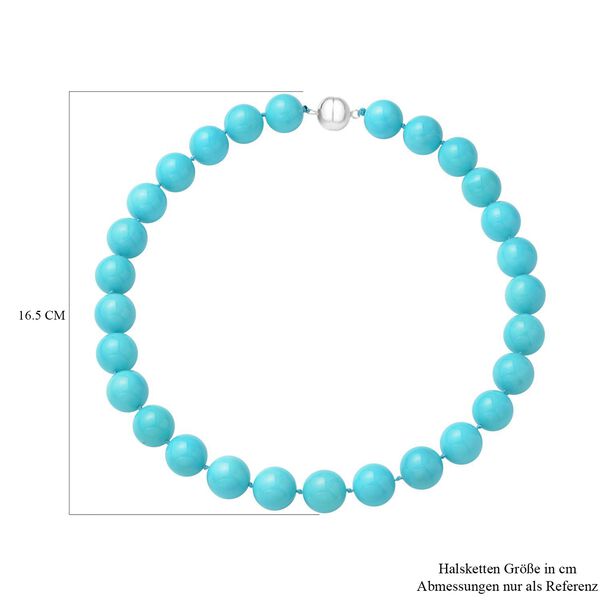 T&uuml;rkisfarbene Muschelkernperlen-Halskette - 890 ct. image number 4