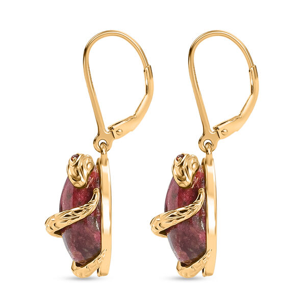 Thulit, Roter Granat Ohrringe Nickelfreies Messing ca. 16,74 ct. image number 3