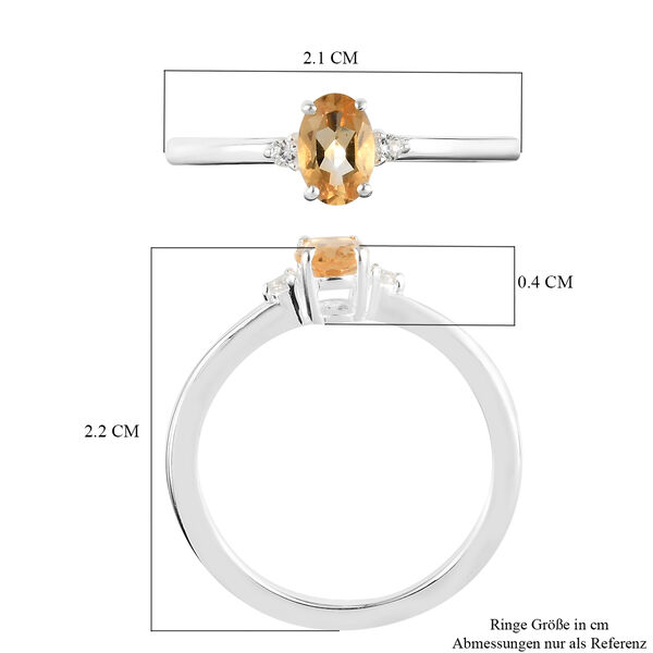Citrin und Weißer Simulierter Diamant Ring 925 Silber  ca. 0,50 ct image number 6