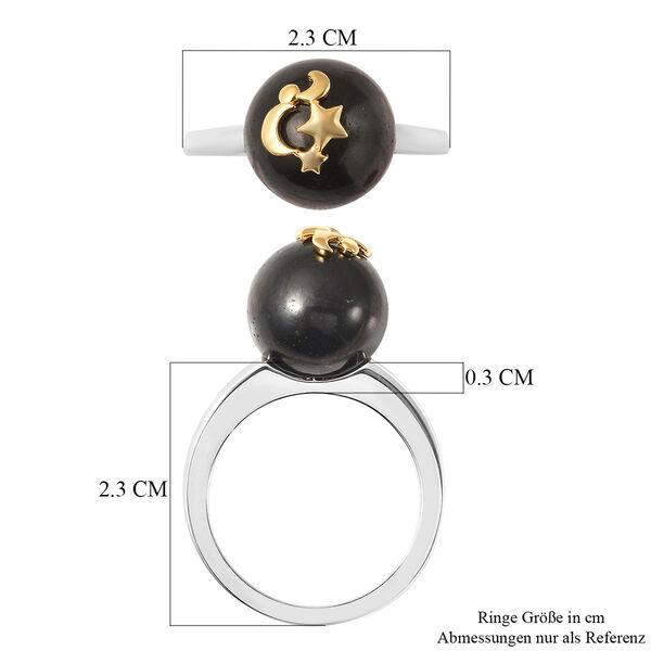 Shungit Ring 925 Silber Bicolor  ca. 10,75 ct image number 7