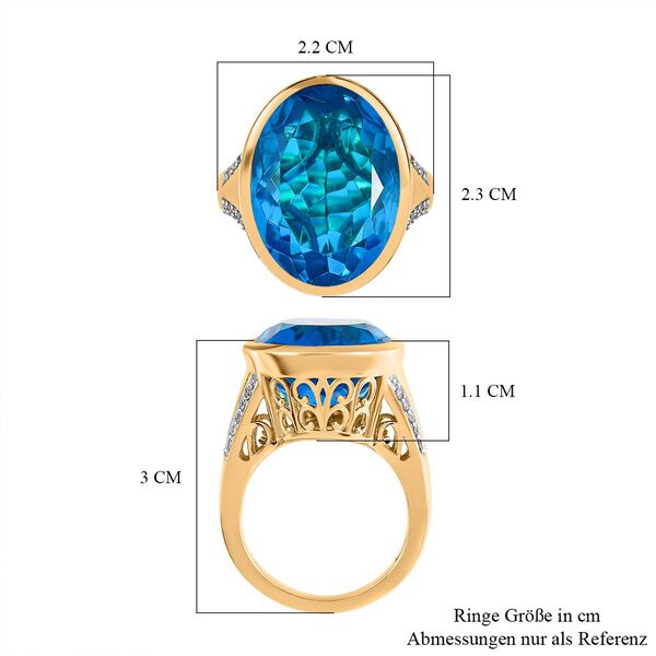 Karibik Quarz und Zirkon Ring - 20,09 ct. image number 7