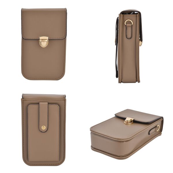 Crossbody Tasche mit RFID Schutz, Braun image number 4