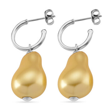 EVER TRUE Goldene Muschelkernperle (15-18 mm) Ohrringe Nickelfreies Messing rhodiniert