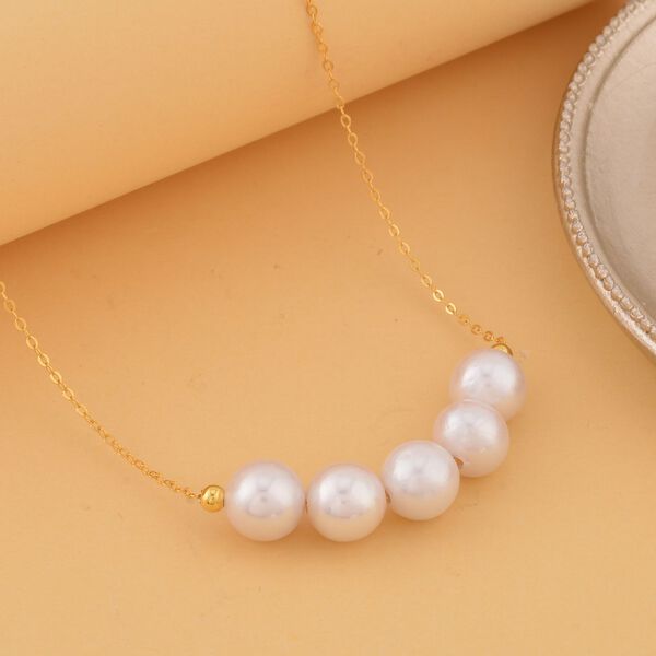 9-10 mm wei&szlig;e Edison Perlen-Halskette, 50 cm - image number 3