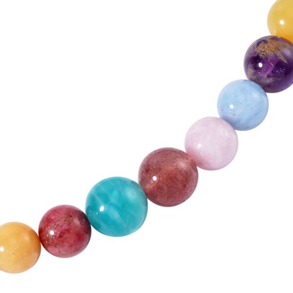 AAA Mehrfarbig Edelsteine, Roter Granat Halskette ca. 50 cm 925 Silber rhodiniert ca. 414.09 ct image number 3