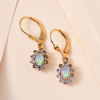 AA nat&uuml;rliche Welo Opal und Tansanit-Ohrringe - 1,43 ct.