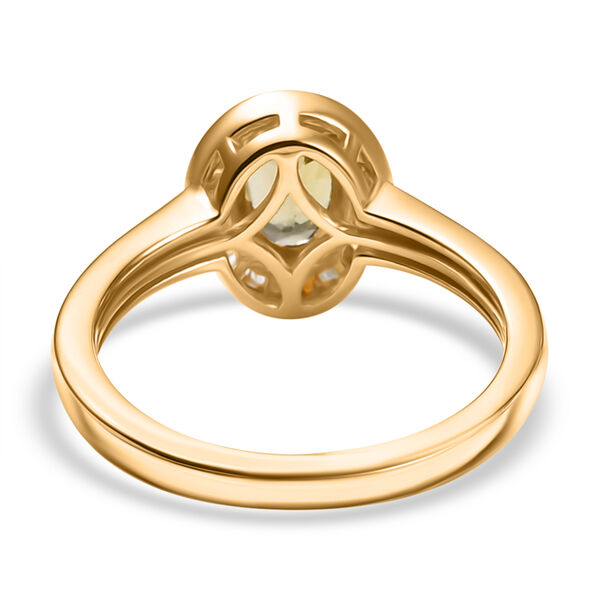 AA Nat&uuml;rlicher goldener Tansanit und Diamant Ring - 0,84 ct. image number 6