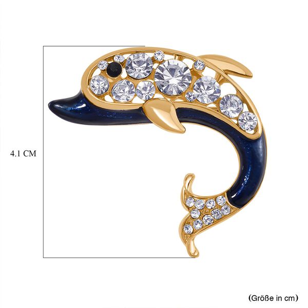 Schwarzer Kristall, Weißer Kristall Brosche emailliert image number 4