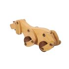 Handgefertigter Holzspielzeug-Hund auf Rädern, Größe 30x10x9 cm, Braun image number 1