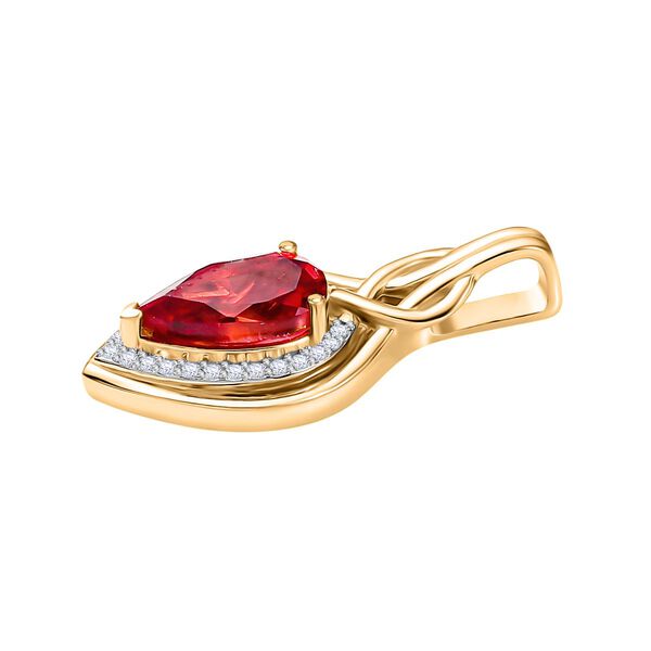 D'Joy Labor Padparadscha Saphir und Zirkon Anhänger und Ohrringe image number 5