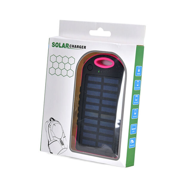 Solarbetriebene Powerbank mit USB Anschluss, Pink image number 11